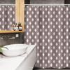 Ambesonne Geometric Stall Shower Curtain, Repeating Pattern of Ikat Style Nomadic Exotism of Rhombus Motifs, Fabric Bathroom Decor Set with Hooks, 54" W x 78" L, Mauve Taupe Off White view 3