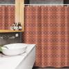Ambesonne Geometric Stall Shower Curtain, Folk Horizontal Traditional Stripes Wavy Hippie Print, Fabric Bathroom Decor Set with Hooks, 54" W x 78" L, Dark Coral Dried Rose view 3