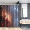 Ambesonne Outer Space Stall Shower Curtain, Detailed Image of Nebula Cloud Gas and Dust Universe Astronomy Print, Fabric Bathroom Decor Set with Hooks, 54" W x 78" L, Burnt Orange Blue view 1