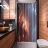 Ambesonne Outer Space Stall Shower Curtain, Detailed Image of Nebula Cloud Gas and Dust Universe Astronomy Print, Fabric Bathroom Decor Set with Hooks, 54" W x 78" L, Burnt Orange Blue view 2
