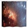 Ambesonne Outer Space Stall Shower Curtain, Detailed Image of Nebula Cloud Gas and Dust Universe Astronomy Print, Fabric Bathroom Decor Set with Hooks, 54" W x 78" L, Burnt Orange Blue view 4