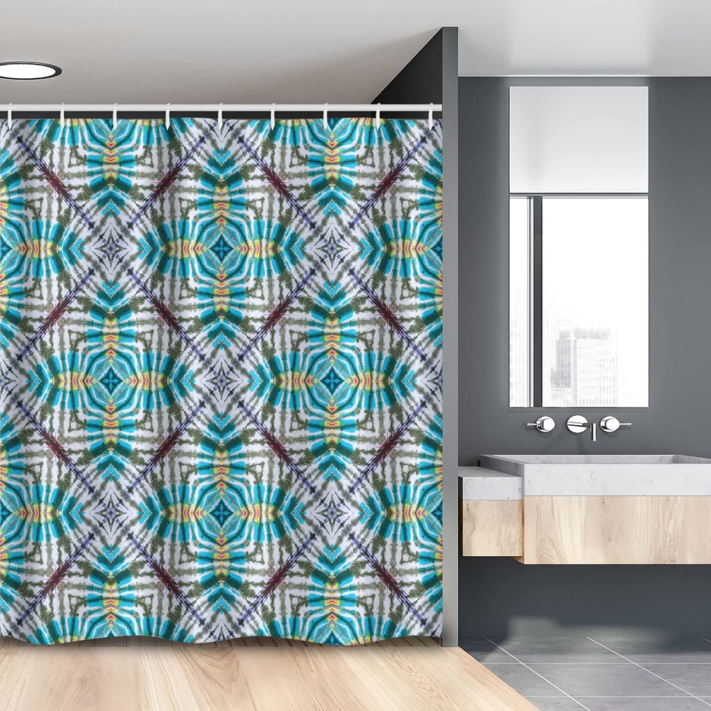 Ambesonne Ethnic Stall Shower Curtain, Double Exposure of Variouss with Spectral Radiant Tint Blushes Illustration, Fabric Bathroom Decor Set with Hooks, 54" W x 78" L, Multicolor
