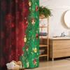Ambesonne Christmas Stall Shower Curtain, Trippy Xmas Tree Backdrop Traditional Themed Jingle Artisan Design Print, Fabric Bathroom Decor Set with Hooks, 36" W x 72" L, Burgundy and Green view 1