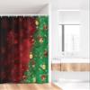 Ambesonne Christmas Stall Shower Curtain, Trippy Xmas Tree Backdrop Traditional Themed Jingle Artisan Design Print, Fabric Bathroom Decor Set with Hooks, 36" W x 72" L, Burgundy and Green view 2