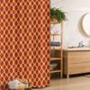 Ambesonne Floral Stall Shower Curtain, Continuous Pattern of Floral Petals and Hexagons, Fabric Bathroom Decor Set with Hooks, 36" W x 72" L, Earth Yellow Vermilion view 1