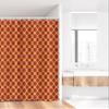 Ambesonne Floral Stall Shower Curtain, Continuous Pattern of Floral Petals and Hexagons, Fabric Bathroom Decor Set with Hooks, 36" W x 72" L, Earth Yellow Vermilion view 2