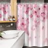 Ambesonne Floral Stall Shower Curtain, Japanese Sakura Flowers Blossoms Eastern Spring Nature Theme Illustration, Fabric Bathroom Decor Set with Hooks, 54" W x 78" L, Pale Pink Pale Pink view 3