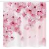 Ambesonne Floral Stall Shower Curtain, Japanese Sakura Flowers Blossoms Eastern Spring Nature Theme Illustration, Fabric Bathroom Decor Set with Hooks, 54" W x 78" L, Pale Pink Pale Pink view 4