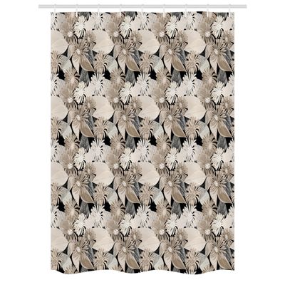 Ambesonne Floral Stall Shower Curtain, Vintage Plant Arrangement with Soft Colors Faded Foliage Leaves Natural Vegetation, Fabric Bathroom Decor Set with Hooks, 54" W x 78" L, Tan Black
