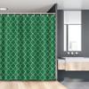 Ambesonne Quatrefoil Stall Shower Curtain, 4 Leaf Clover Flower on Moroccan Trellis Mosaic Pattern Traditional Digital Print, Fabric Bathroom Decor Set with Hooks, 54" W x 78" L, Green view 1
