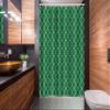 Ambesonne Quatrefoil Stall Shower Curtain, 4 Leaf Clover Flower on Moroccan Trellis Mosaic Pattern Traditional Digital Print, Fabric Bathroom Decor Set with Hooks, 54" W x 78" L, Green view 2