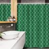 Ambesonne Quatrefoil Stall Shower Curtain, 4 Leaf Clover Flower on Moroccan Trellis Mosaic Pattern Traditional Digital Print, Fabric Bathroom Decor Set with Hooks, 54" W x 78" L, Green view 3