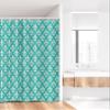 Ambesonne Fleur de Lis Stall Shower Curtain, Classic Fleur de Lis Motif with Victorian Rococo Style Effects, Fabric Bathroom Decor Set with Hooks, 36" W x 72" L, Turquoise and Beige view 2