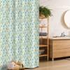 Ambesonne Floral Stall Shower Curtain, Hand Drawn Inspired Design of Forest Flowers Leaves Soft Tones, Fabric Bathroom Decor Set with Hooks, 36" W x 72" L, Mint Green Blue and Mustard view 1