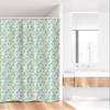 Ambesonne Floral Stall Shower Curtain, Hand Drawn Inspired Design of Forest Flowers Leaves Soft Tones, Fabric Bathroom Decor Set with Hooks, 36" W x 72" L, Mint Green Blue and Mustard view 2
