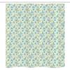 Ambesonne Floral Stall Shower Curtain, Hand Drawn Inspired Design of Forest Flowers Leaves Soft Tones, Fabric Bathroom Decor Set with Hooks, 36" W x 72" L, Mint Green Blue and Mustard view 3
