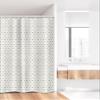 Ambesonne Geometric Stall Shower Curtain, Abstract Modern Design with Hexagons with Circles Rounds Geometrical Art, Fabric Bathroom Decor Set with Hooks, 36" W x 72" L, Black and White view 2