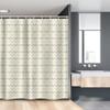 Ambesonne Ethnic Stall Shower Curtain, Print of Continuous Tribal Zigzag Motifs Traditional on Pale Background, Fabric Bathroom Decor Set with Hooks, 54" W x 78" L, Ivory and Pale Sepia view 1