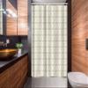Ambesonne Ethnic Stall Shower Curtain, Print of Continuous Tribal Zigzag Motifs Traditional on Pale Background, Fabric Bathroom Decor Set with Hooks, 54" W x 78" L, Ivory and Pale Sepia view 2