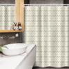 Ambesonne Ethnic Stall Shower Curtain, Print of Continuous Tribal Zigzag Motifs Traditional on Pale Background, Fabric Bathroom Decor Set with Hooks, 54" W x 78" L, Ivory and Pale Sepia view 3