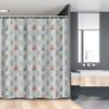 Ambesonne Christmas Stall Shower Curtain, Elves Skiing Merry Xmas Snowflakes Tree Celebration Cartoon, Fabric Bathroom Decor Set with Hooks, 54" W x 78", Sea Green Pale Grey view 1