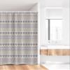 Ambesonne Ethnic Stall Shower Curtain, Antique Detailed Borders National Cultural Ornament Pattern, Fabric Bathroom Decor Set with Hooks, 36" W x 72" L, Eggshell and Blue view 2