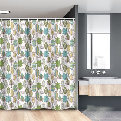 Ambesonne Floral Stall Shower Curtain, Doodle Style Mother Earth Background with Various Leaf Dandelions Tribal Boho Design, Fabric Bathroom Decor Set with Hooks, 54" W x 78" L, Multicolor