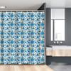 Ambesonne Floral Stall Shower Curtain, Blooming Poppies Leaves Spring Tones Hand Drawn Sketch Repetitive, Fabric Bathroom Decor Set with Hooks, 54" W x 78" L, Emerald and Deep Sky Blue view 1