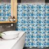 Ambesonne Floral Stall Shower Curtain, Blooming Poppies Leaves Spring Tones Hand Drawn Sketch Repetitive, Fabric Bathroom Decor Set with Hooks, 54" W x 78" L, Emerald and Deep Sky Blue view 3