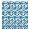 Ambesonne Floral Stall Shower Curtain, Blooming Poppies Leaves Spring Tones Hand Drawn Sketch Repetitive, Fabric Bathroom Decor Set with Hooks, 54" W x 78" L, Emerald and Deep Sky Blue view 4