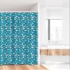 Ambesonne Cartoon Stall Shower Curtain, Raindrops Clouds with Sun Stormy Weather Thunder Lightning Sky Items, Fabric Bathroom Decor Set with Hooks, 36" W x 72" L, Sea Blue White Mustard view 2
