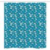 Ambesonne Cartoon Stall Shower Curtain, Raindrops Clouds with Sun Stormy Weather Thunder Lightning Sky Items, Fabric Bathroom Decor Set with Hooks, 36" W x 72" L, Sea Blue White Mustard view 3