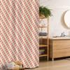 Ambesonne Geometric Stall Shower Curtain, Checked Rhombus Classic Diamond Line Pattern Crosswise Tile Design Artwork, Fabric Bathroom Decor Set with Hooks, 36" W x 72" L, Coral and Cream view 1
