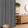Ambesonne Geometric Stall Shower Curtain, Retro Stripy Flooring Tile Design Composed by Chain Linked Squares, Fabric Bathroom Decor Set with Hooks, 36" W x 72" L, Black Grey and White view 1