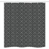 Ambesonne Geometric Stall Shower Curtain, Retro Stripy Flooring Tile Design Composed by Chain Linked Squares, Fabric Bathroom Decor Set with Hooks, 36" W x 72" L, Black Grey and White view 3