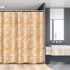 Ambesonne Floral Stall Shower Curtain, Spring Summer House Garden Field Outdoors with Floral Detailed Leaves Image, Fabric Bathroom Decor Set with Hooks, 54" W x 78" L, Marigold and White view 1