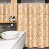 Ambesonne Floral Stall Shower Curtain, Spring Summer House Garden Field Outdoors with Floral Detailed Leaves Image, Fabric Bathroom Decor Set with Hooks, 54" W x 78" L, Marigold and White view 3