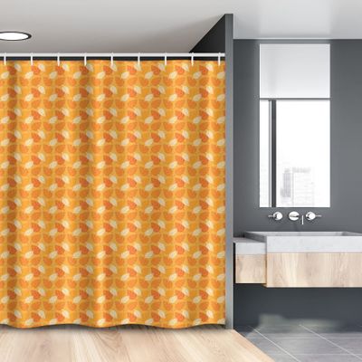 Ambesonne Burnt Orange Stall Shower Curtain, Autumn Leaves Silhouettes Foliage Illustration Nature Theme, Fabric Bathroom Decor Set with Hooks, 54" W x 78" L, Burnt Orange Orange