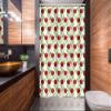 Ambesonne Floral Stall Shower Curtain, Repetitive Burgundy Tone Tulips Simplistic Arrangement on Plain Backdrop Print, Fabric Bathroom Decor Set with Hooks, 54" W x 78" L, White Lime Green view 2
