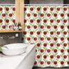 Ambesonne Floral Stall Shower Curtain, Repetitive Burgundy Tone Tulips Simplistic Arrangement on Plain Backdrop Print, Fabric Bathroom Decor Set with Hooks, 54" W x 78" L, White Lime Green view 3