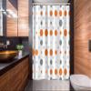 Ambesonne Geometric Stall Shower Curtain, Abstract Hexagon Pattern Modern Style Geometric Illustration Honeycomb, Fabric Bathroom Decor Set with Hooks, 54" W x 78" L, Orange Grey Pale Grey view 2