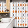 Ambesonne Geometric Stall Shower Curtain, Abstract Hexagon Pattern Modern Style Geometric Illustration Honeycomb, Fabric Bathroom Decor Set with Hooks, 54" W x 78" L, Orange Grey Pale Grey view 3