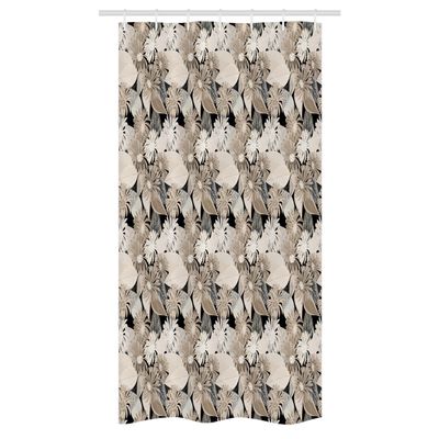 Ambesonne Floral Stall Shower Curtain, Vintage Plant Arrangement with Soft Colors Faded Foliage Leaves Natural Vegetation, Fabric Bathroom Decor Set with Hooks, 36" W x 72" L, Tan Black