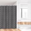 Ambesonne Floral Stall Shower Curtain, Flower Silhouettes on a Background of Mini Polka Dots, Fabric Bathroom Decor Set with Hooks, 36" W x 72" L, Dark Taupe Grey Fuchsia view 2