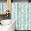 Ambesonne Turquoise Stall Shower Curtain, Flowers Butterflies Leaves Pattern Springtime Romantic Design Nature, Fabric Bathroom Decor Set with Hooks, 54" W x 78" L, Turquoise Seafoam Pearl view 3