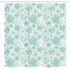 Ambesonne Turquoise Stall Shower Curtain, Flowers Butterflies Leaves Pattern Springtime Romantic Design Nature, Fabric Bathroom Decor Set with Hooks, 54" W x 78" L, Turquoise Seafoam Pearl view 4