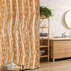 Ambesonne Burnt Orange Stall Shower Curtain, Chevron Zigzags Pattern with Stripe and Dots Geometrical, Fabric Bathroom Decor Set with Hooks, 36" W x 72" L, Burnt Orange Off White view 1