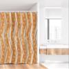 Ambesonne Burnt Orange Stall Shower Curtain, Chevron Zigzags Pattern with Stripe and Dots Geometrical, Fabric Bathroom Decor Set with Hooks, 36" W x 72" L, Burnt Orange Off White view 2