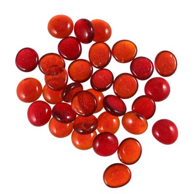 EXCEART 1set Red Flat Beads for Crafts Aquarium Decor and Home Ornaments Approx Decorative Gravels for Enhanced Visual Appeal