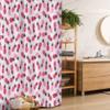Ambesonne Pineapple Stall Shower Curtain, Doodled Style Exotic Pineapple Scattered Spotted Zigzag Pattern, Fabric Bathroom Decor Set with Hooks, 36" W x 72" L, Pink Black Magenta view 1